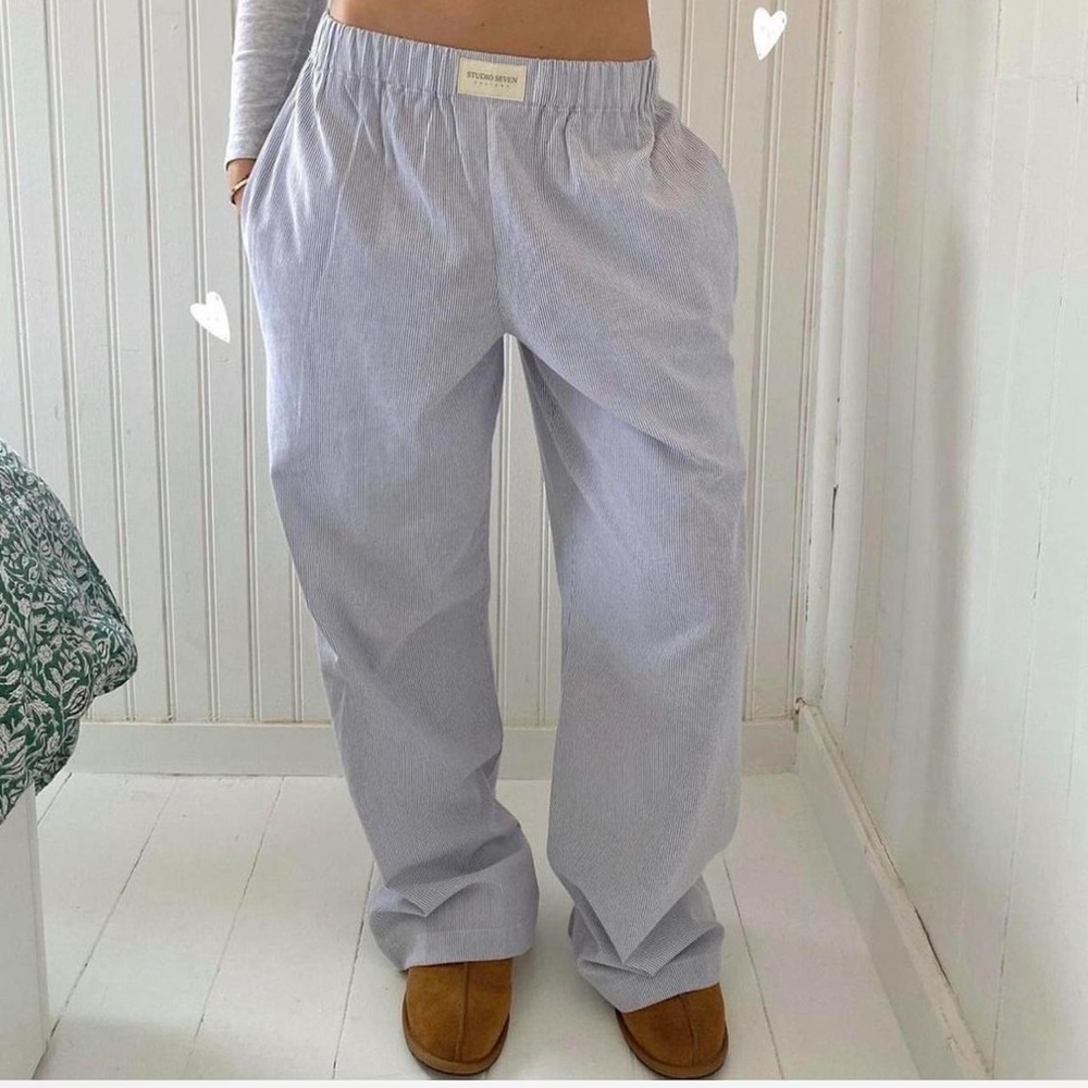 Studio Seven Striped linen pants